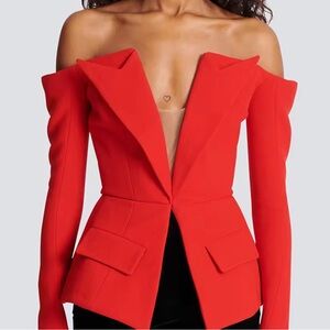NEW Retail $195 Meli Cut Red Off-Shoulder Women's Jacket